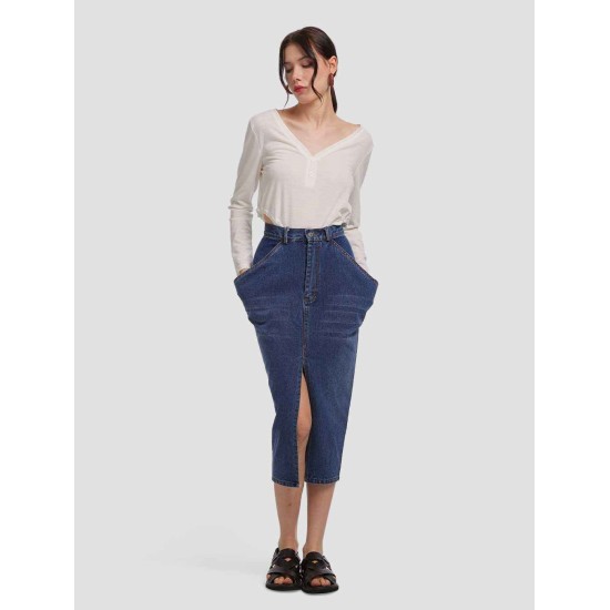 Buttoned V-line Long Sleeve Shirt Buttoned V-line Long Sleeve Shirt