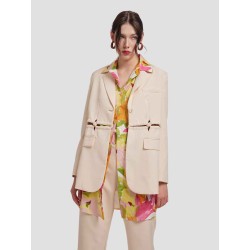 Single Buttoned Knitted Patchwork Suit
