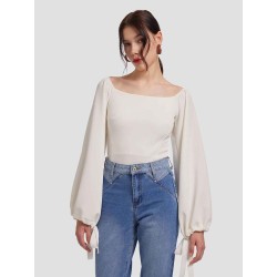 One Shoulder Lantern Sleeve Shirt