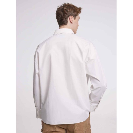 Hidden Placket Shirt With Classic Chest Pocket Hidden Placket Shirt With Classic Chest Pocket