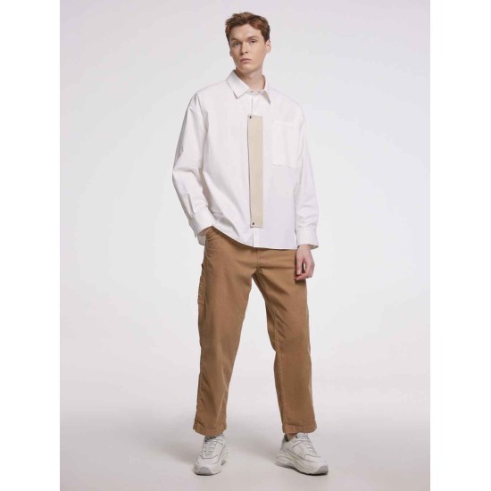 Hidden Placket Shirt With Classic Chest Pocket Hidden Placket Shirt With Classic Chest Pocket