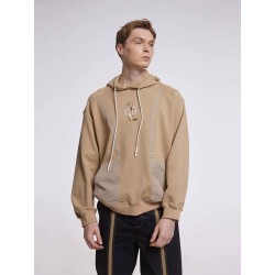 Drop Shoulder Patch Hoodie With Vague David Bronze