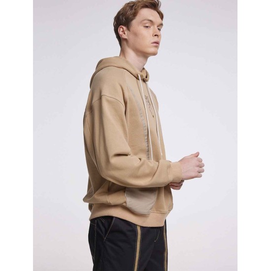 Drop Shoulder Patch Hoodie With Vague David Bronze Drop Shoulder Patch Hoodie With Vague David Bronze