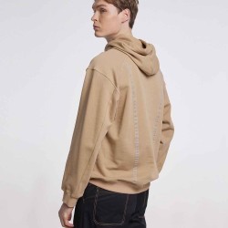 Drop Shoulder Patch Hoodie With Vague David Bronze