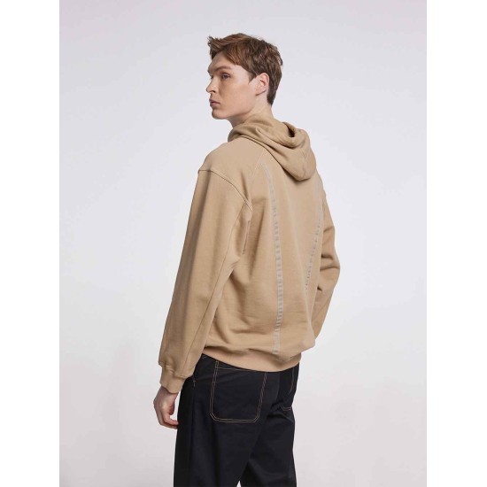 Drop Shoulder Patch Hoodie With Vague David Bronze Drop Shoulder Patch Hoodie With Vague David Bronze