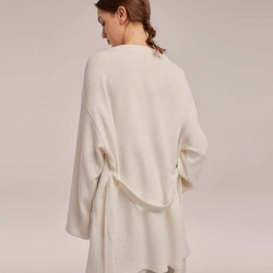Buttoned Cotton Blend Robe