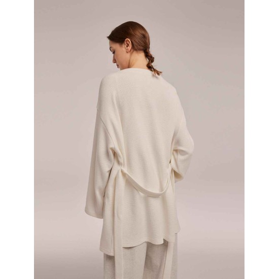 Buttoned Cotton Blend Robe Buttoned Cotton Blend Robe