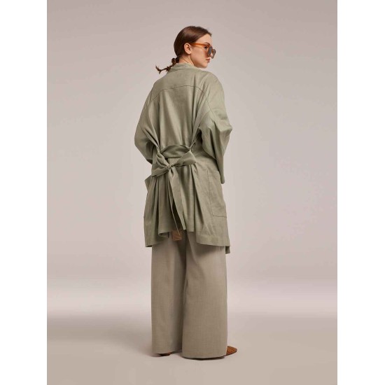 Belted Robe with Patch Pockets Belted Robe with Patch Pockets