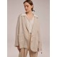 Notched Lapel Linen Blazer Notched Lapel Linen Blazer