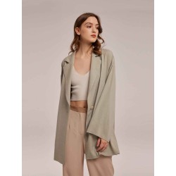One Buttoned Blazer With Patch Pockets