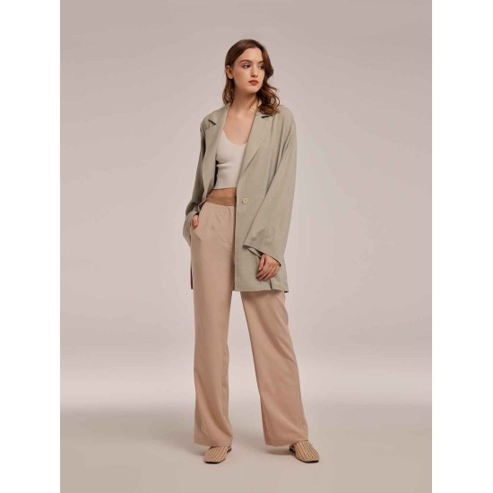 One Buttoned Blazer With Patch Pockets One Buttoned Blazer With Patch Pockets