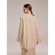 Oversized Cotton Blend Blazer with Buttoned Cuffs Oversized Cotton Blend Blazer with Buttoned Cuffs