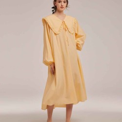 Trimmed Pajamas Dress