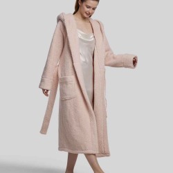 Hooded Calf-length Dressing Gown