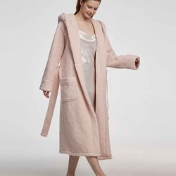 Hooded Calf-length Dressing Gown