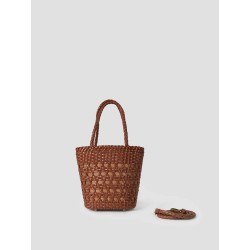 Hand-Braided Leather Basket-Bucket