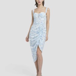 Airy Printed Corset Slip Dress