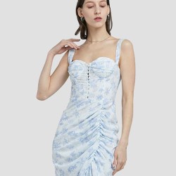 Airy Printed Corset Slip Dress