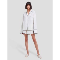 Notched Collar Pajama Top