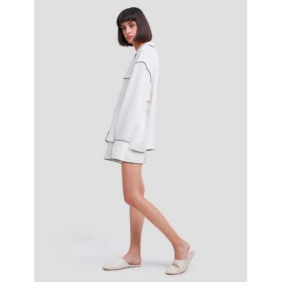 Notched Collar Pajama Top Notched Collar Pajama Top