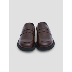 Stitching Penny Loafer Mules