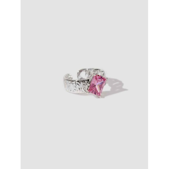 Chain Link Open Ring With Gem Chain Link Open Ring With Gem