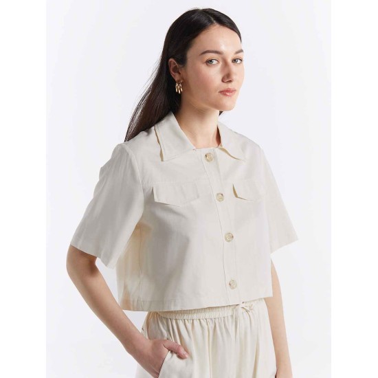 Linen Blend Shirt & Pants Set Linen Blend Shirt & Pants Set