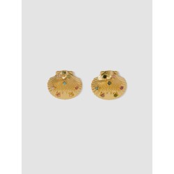 Sparkly Multicolored Shell Studs