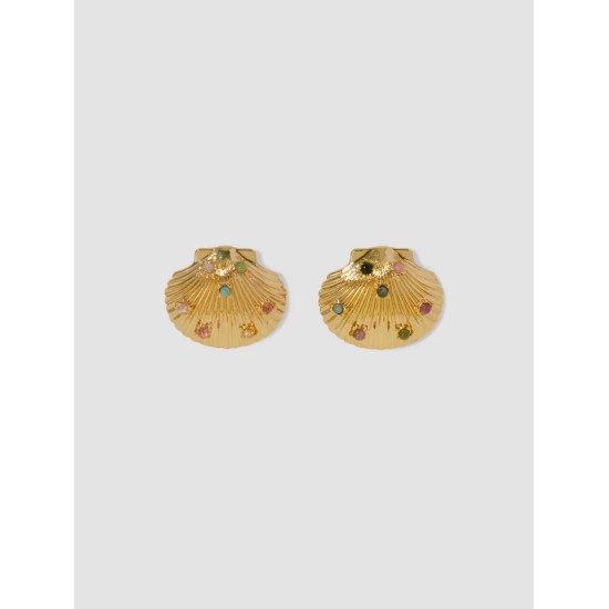 Sparkly Multicolored Shell Studs Sparkly Multicolored Shell Studs