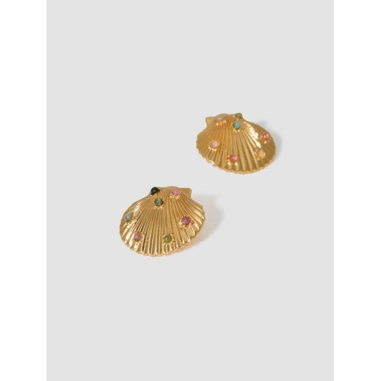 Sparkly Multicolored Shell Studs Sparkly Multicolored Shell Studs