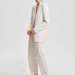 Linen-Blend Layered Blazer & Pants Set