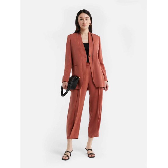 Linen-Blend Layered Blazer & Pants Set Linen-Blend Layered Blazer & Pants Set
