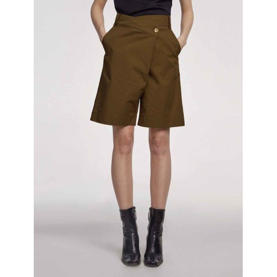 Off-center Pure Cotton Shorts Off-center Pure Cotton Shorts