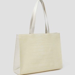 Crocodile Print Faux Leather Handbag
