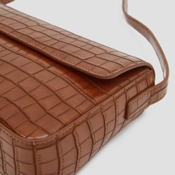 Classy Croc-effect Crossbody Bag
