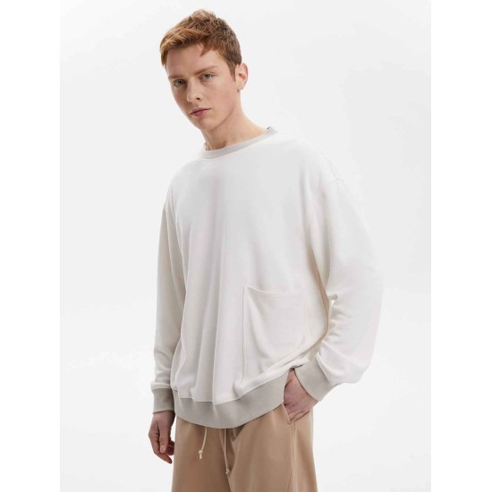 Round Neck Splicing Long Sleeve Top Round Neck Splicing Long Sleeve Top