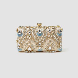 Beading Crystal Satin Clutch