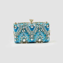 Beading Crystal Satin Clutch