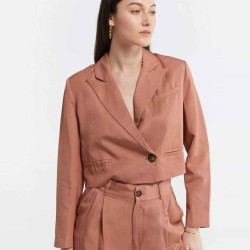 Cropped Single Buttoned Blazer