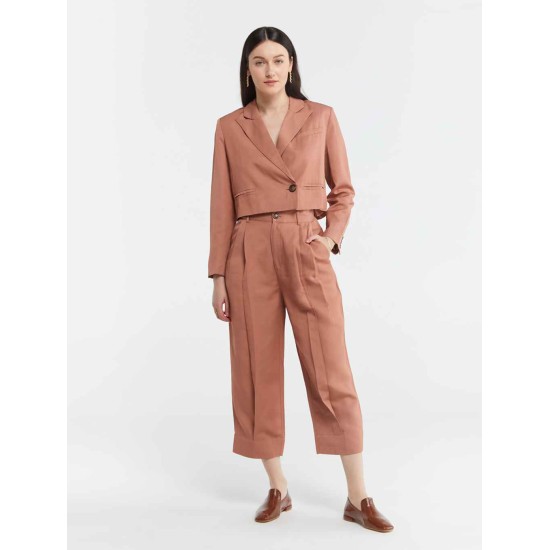Cropped Single Buttoned Blazer Cropped Single Buttoned Blazer