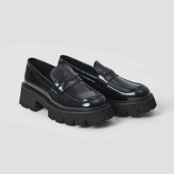 Shiny Leather Penny Loafers