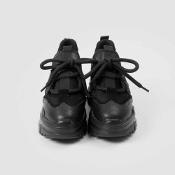 Round Toe Leather Sneakers