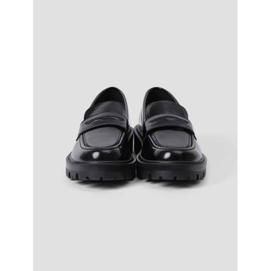 Shiny Round Toe Leather Loafers Shiny Round Toe Leather Loafers