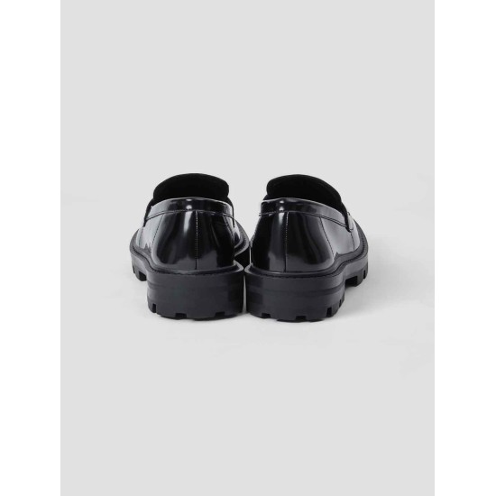 Shiny Round Toe Leather Loafers Shiny Round Toe Leather Loafers