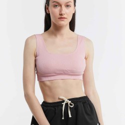 Ribbed Square Neck Sporty Bra