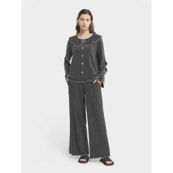 Sweet Ruffle Collar Pajama Set