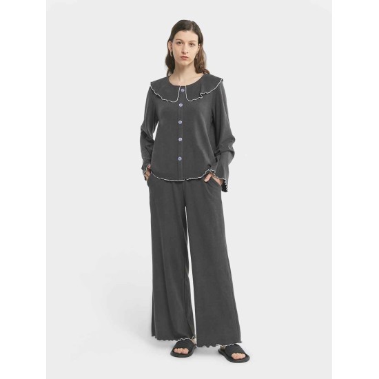 Sweet Ruffle Collar Pajama Set Sweet Ruffle Collar Pajama Set
