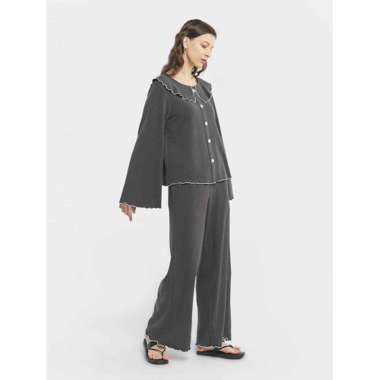 Sweet Ruffle Collar Pajama Set Sweet Ruffle Collar Pajama Set
