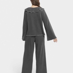 Sweet Ruffle Collar Pajama Set