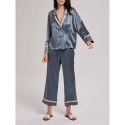 Notched Suit Silk Pajama Set